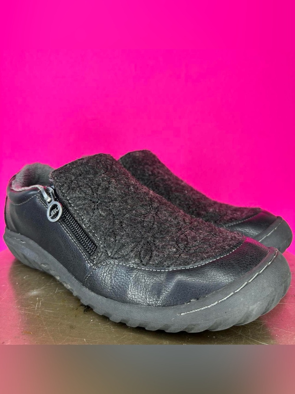 JBU Jambu Crimson Gray Faux Fur Vegan Leather Slip-On Shoe US 7.5 | FINAL PRICE